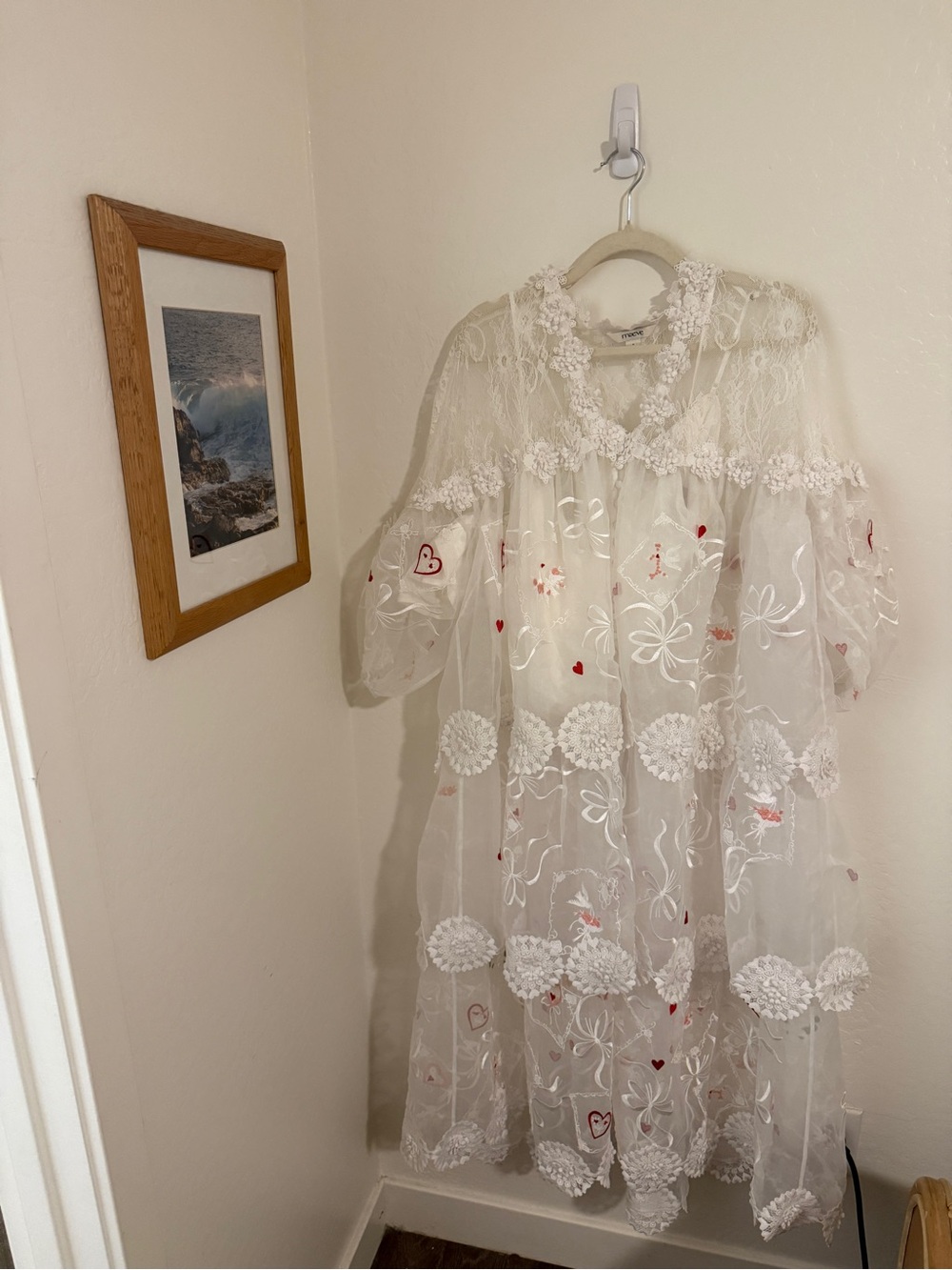 NWOT Maeve Anthropologie Sheer 3D Floral Maxi Dress - Picture 2 of 5